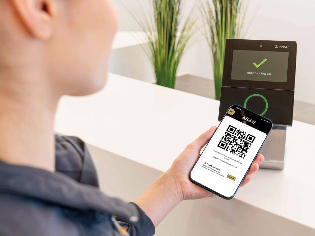 Check-in am Gantner-Terminal mit QR-Code aus der BeoCenter Gym App